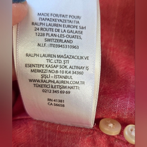 RALPH LAUREN Mens Big & Tall Button Down Oxford Shirt Size 5XB Heather Pink - Picture 10 of 12